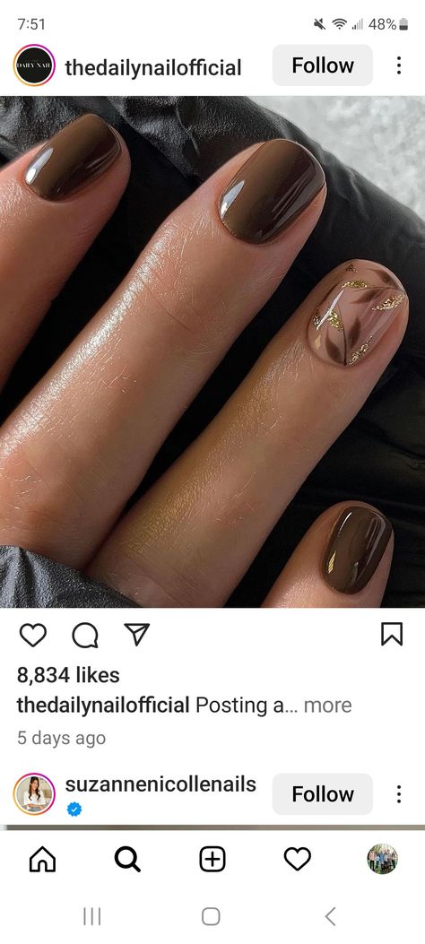 Gelish Inspo, Fall Fake Nails, Otoño Nails, Nails Short Fall, Nails Press Ons, Square Press On Nails, Gold Acrylic Nails, Chic Nail Designs, Velvet Nails