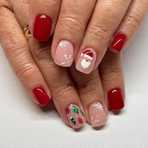 Amazon.com: Red Christmas Press on Nails Snowflake Fake Nails, LPOODDNU Square Christmas False Nail Tips with Santa Claus Christmas Tree Glue on Nails Cute Artificial Stick on Nails for Women Nail Decorations : Beauty & Personal Care Nails Xmas, Christmas Press On Nails, Xmas Nail, Nail Short, Santa Nails, Nails Short Square, Nail Acrylic, Press On Nails Short, Cute Christmas Nails