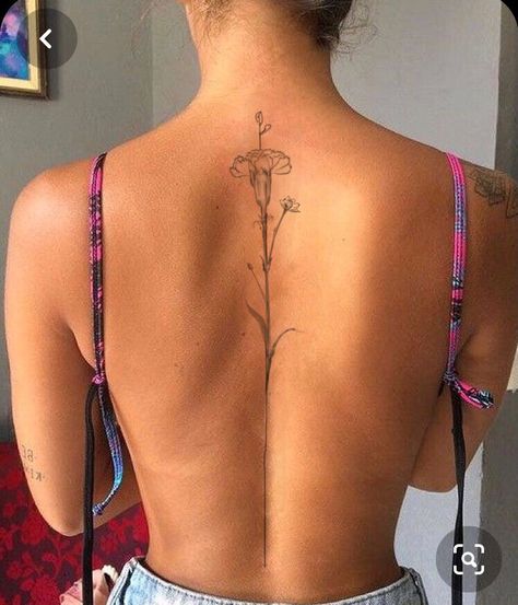 3d Tipografi, Floral Back Tattoos, Earthy Tattoos, Basic Tattoos, Petite Tattoos, Spine Tattoos For Women, Classy Tattoos, Back Tattoo Women, Discreet Tattoos