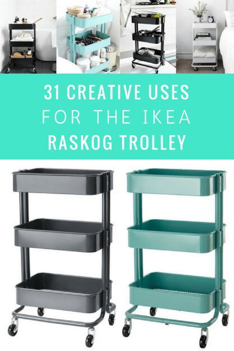 ikea raskog trolley uses and ideas for every room in your house. Ikea 3 tier trolley, Ikea cart. #Ikeahacks #raskogtrolley #raskogcart Rolling Cart Ikea, Ikea Cart Hack, Office Cart Organization, Rolling Cart Organization, Ikea Utility Cart, Sewing Cart, Ikea Raskog Trolley, Ikea Trolley, Raskog Ikea