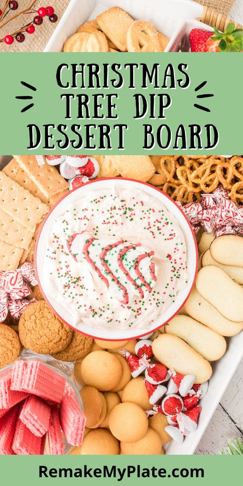 Quick Easy Charcuterie Board, Christmas Tree Cookie Dip, Christmas Charcuterie Board Ideas Dessert, Christmas Tree Dessert Dip, Christmas Tree Cakes Dip, Dessert Charcuterie Board With Icing, Little Debbie Tree Dip, Christmas Sweet Treat Charcuterie Board, Christmas Dessert Dip Board