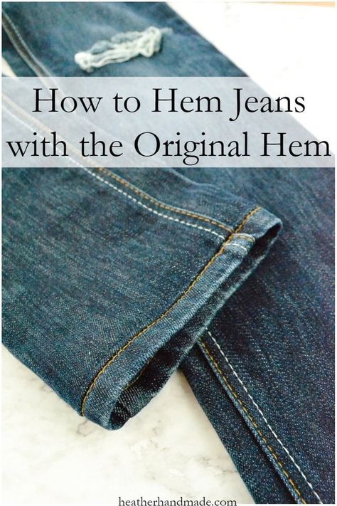 Hemming Jeans, Sewing Hems, Sewing Jeans, Original Hem, Sew Ins, Beginner Sewing Projects Easy, Altering Clothes, Leftover Fabric, How To Hem Pants