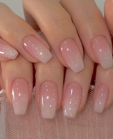 Unghie Nail Art, Nail Art For Beginners, Simple Gel Nails, Shiny Nails, Acrylic Nails Coffin Pink, Pearl Nails, Pink Nail, Neutral Nails, Acrylic Nails Coffin