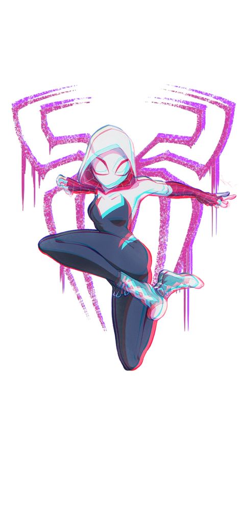 Pink Wallpaper about Spider Gwen from spider man into the spider verse Spiderman And Gwen, Anime Openings, Spider Gwen Art, Gwen Spiderman, Spiderman Girl, Spiderman And Spider Gwen, Spiderman Tattoo, Marvel Spider Gwen, Lapel Dress