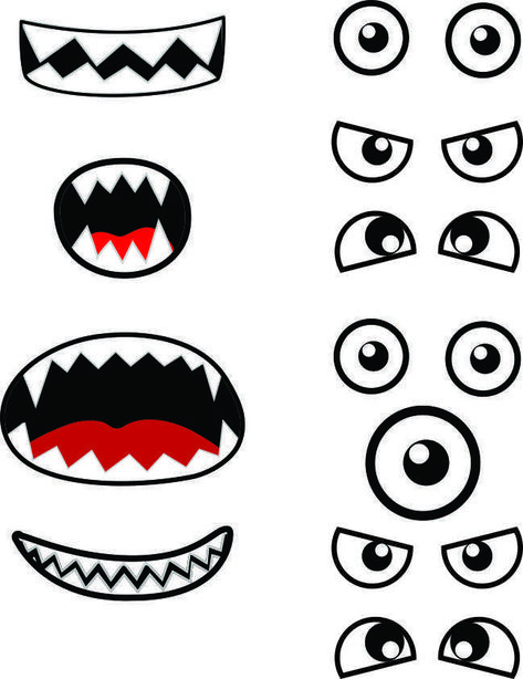 Monster Printables Monster Face Printables, Monster Cutouts Free Printable, Monster Body Template, Build A Monster Craft, A Color Of His Own Craft, Free Printable Monster Eyes And Mouth, Create A Monster Craft, Color Monster Free Printable, Monster Eyes And Mouth Printable