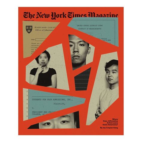 The New York Times Magazine on Instagram: “Where does affirmative action leave Asian-Americans? @nytmag’s cover this week, with a photo illustration by @jningwong and photographs by…” 잡지 레이아웃, Affirmative Action, Times Magazine, New York Times Magazine, Publication Design, Asian American, Magazine Layout, A Collage, Layout Inspiration