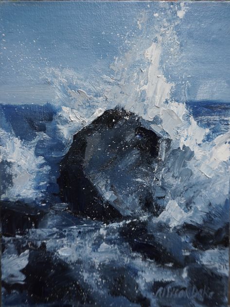 Acrylic Wave Painting, Sealife Art, Ocean Wave Painting, Ocean Art Painting, Wave Drawing, Surf Painting, Ocean Waves Painting, Beach Oil Painting, Sea Life Art