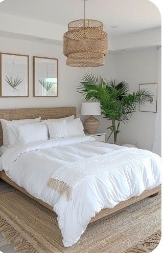 Bali Themed Bedroom, Tropical Bedroom Aesthetic, Resort Style Bedroom, White And Wood Bedroom, Palm Springs Bedroom, Coastal Boho Bedroom, Bali Bedroom, Bedroom Neutral, Interior Design Per La Casa