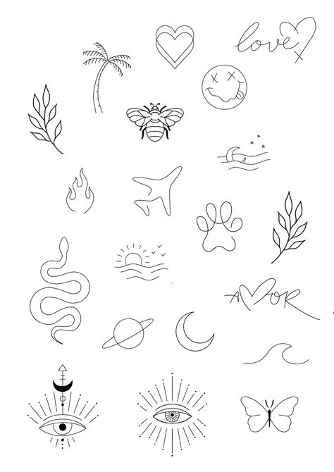 Dainty Flash Sheet, Fine Line Tattoo Practice, Fine Line Tattoo Template, Simple Flash Tattoo Designs, Fineline Tattoo Stencil, Small Fine Line Tattoo Unique, Simple Single Line Tattoos, Fineline Flash Tattoo, Fineline Tattoo Flash