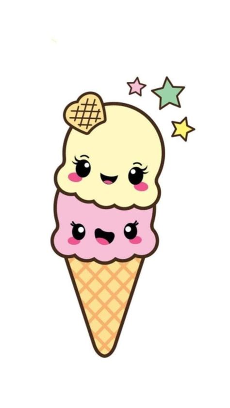 Cute Ice Cream Drawing, Cartoon Cookie, Easy Art For Kids, Color Drawing Art, Easy Doodles, Simple Cartoon, Cute Doodle Art, Kawaii Doodles, Craft Projects For Kids