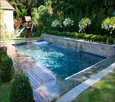 Small Inground Pool, Kleiner Pool Design, Pools For Small Yards, Pools Backyard Inground, Small Swimming Pools, Cheap Backyard, Pool Landscape Design, Diy Swimming Pool, Small Pool Design