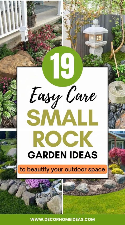 These rock garden ideas are perfect for those who want to enhance their outdoor space without the hassle of maintaining high-maintenance plants. They feature a variety of unique designs and easy-to-care-for rocks and succulents that will elevate your backyard or front yard with minimal effort. Small Rock Garden, Small Rock Garden Ideas, Diy Rock Garden, Succulent Garden Outdoor, Succulent Rock Garden, Rock Garden Ideas, Rock Yard, Rockery Garden, River Rock Garden