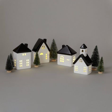 Ceramic Christmas Village, Ceramic Village, Christmas Village Sets, Target Holiday, Minimal Christmas, White Christmas Decor, Indoor Christmas Decorations, Ceramic Houses, Indoor Christmas