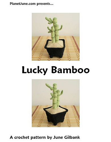 Ravelry: Lucky Bamboo by June Gilbank Potted Plant Crochet, Bamboo Arrangement, Plant Crochet Pattern, Plant Crochet, Bamboo Crochet, Lucky Bamboo, Crochet Plant, Prayer Flags, Learn To Crochet