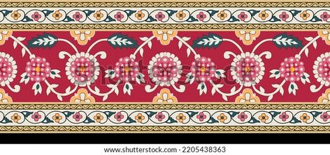 Indian Design Print Mughal Graphic Less Stock Illustration 2205438363 | Shutterstock Mughal Lace Border, Digital Lace Border, Flower Lace Border, Mughal Border, Laces Design, Digital Border, Vector Border, Border Lace, Geometrical Design