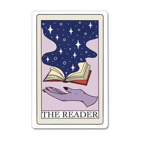 The Reader Tarot Card Vinyl Sticker, Bookish Sticker, Bookworm Gift, Witchy Sticker, Ra #StickerAddict The Reader Tarot Card, Gifts For Librarians, Kindle Case, The Reader, Gifts For Bookworms, Aesthetic Stickers, Sticker Collection, Sticker Book, Printable Stickers