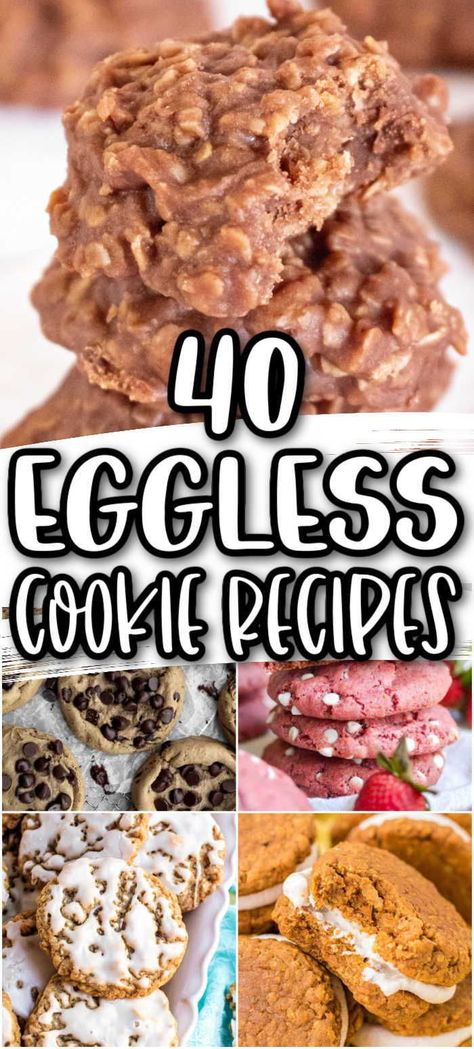 Cookie No Egg Recipe, Egg Free Cutout Cookies, Homemade Cookies Without Eggs, Easy Egg Free Cookies, Baked Goods No Eggs, Easy Baking Recipes No Eggs, No Egg Baked Goods, Desserts That Dont Need Eggs, 1 Egg Cookies