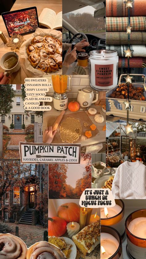 Preppy Fall Aesthetic, Collages Wallpaper, Rory Gilmore Fall, Oc California, Autumn Phone Wallpaper, Wallpaper Autumn, Halloween Wallpaper Iphone Backgrounds, Apple Cider Caramels, Halloween Wallpaper Cute