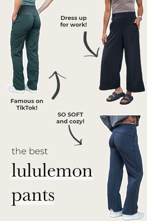 The best lululemon pants for women in 2024. Our team tested and compared the five most popular pants from lululemon, including a pant you can dress up for work and the perfect lounging pant. We also included a size and fit guide to help you determine which lululemon pant is right for you. Best Lululemon Leggings, Popular Pants, Famous Pairs, Strength Training Routine, Planning Pregnancy, Different Body Types, Weekly Workout Plans, Athleisure Trend, Popular Workouts