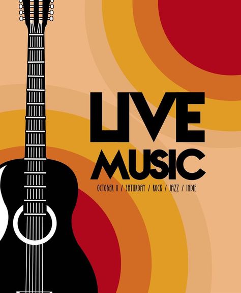 live music festival lettering poster with guitar acoustic Musical Event Poster, Rock Music Festival Poster, Poster Festival Music, Live Music Poster Design, Music Show Poster, Festival Lettering, Music Festival Poster Design, Music Concert Poster, Rock Font