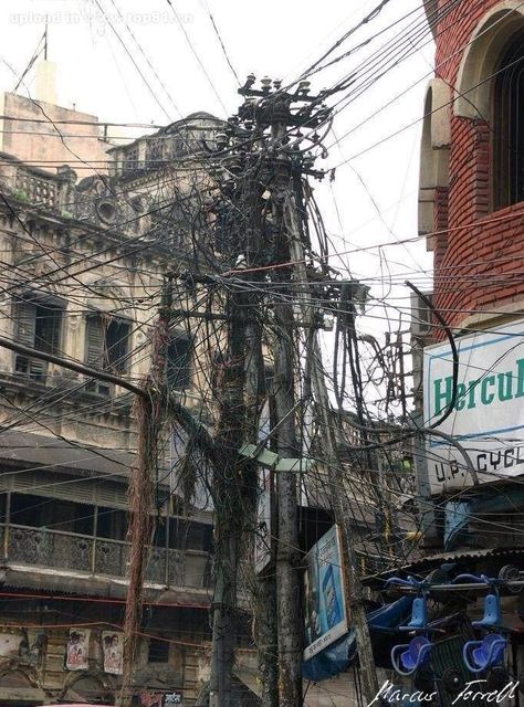 Electric pole in India. Electrician Humor, Engineering Memes, Engineering Humor, Power Lines, Nerd Humor, Science Jokes, Engineering Student, Science Humor, 웃긴 사진