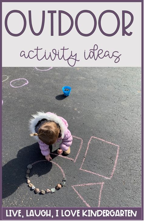 Childcare Activities Toddlers, Chalk Activities For Kids, Sidewalk Chalk Activities, Outdoor Games For Preschoolers, Outdoor Games For Toddlers, Preschool Outdoor Activities, Chalk Activities, Outdoor Activities For Toddlers, Outdoor Learning Activities