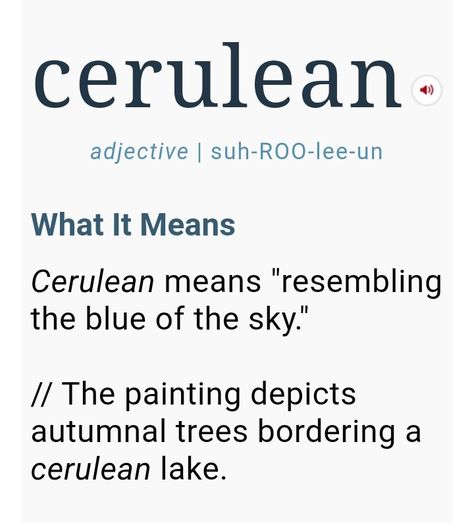 More Synonyms for “cerulean”| Looking for help with writing? Looking for writing tips? Looking for writing inspirations? More https://bookshop.org/shop/thebookerhub Sky Synonyms, More Synonyms, Uncommon Words, Learn English Vocabulary, English Vocabulary Words Learning, English Vocabulary Words, Business Pages, English Lessons, Vocabulary Words