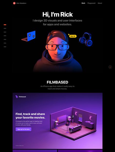 3d Artist Portfolio Website, Dark Portfolio Design, Coding Website Design, Career Website Design, Portfolio Landing Page Design, Tech Web Design, Web Portfolio Design, Technology Website Design, Web Developer Portfolio Website