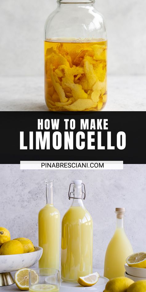 Limoncello Labels, Homemade Liqueur Recipes, Lemon Peels, Making Limoncello, Limoncello Recipe, Homemade Limoncello, Homemade Alcohol, Italian Liqueur, Homemade Liquor