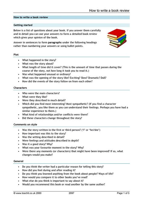 Perfect for KS3, this book review worksheet includes question prompts, sentence starters and headings to get students writing. Free PDF. How To Analyze A Book, Question Prompts, Writing A Book Review, Book Review Journal, Book Review Template, Review Template, Starting A Book, Book Reading Journal, Reading Review