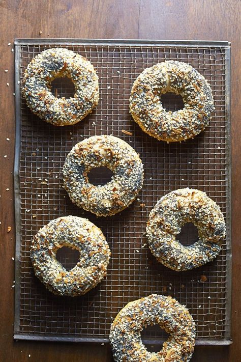 Montreal Bagels, Montreal Style, Bagels Recipe, Breakfast Donuts, Mixer Recipes, Breakfast Board, Honey Water, Kitchenaid Mixer, Bagel Recipe