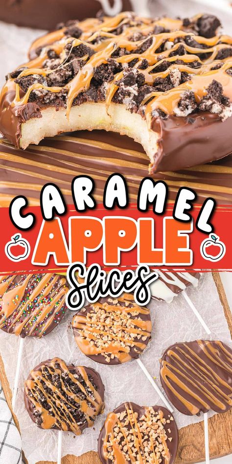 Caramel Apple Slices Apple Turtle Slices, Essen, Caramel Apple Cheeseball, Caramel Apple Slices Easy, Chocolate Cover Apple Slices, Apple Slice Cookies, Cheap Easy Sweet Treats, Caramel Apple Pops Sticks, Carmel Apples Ideas