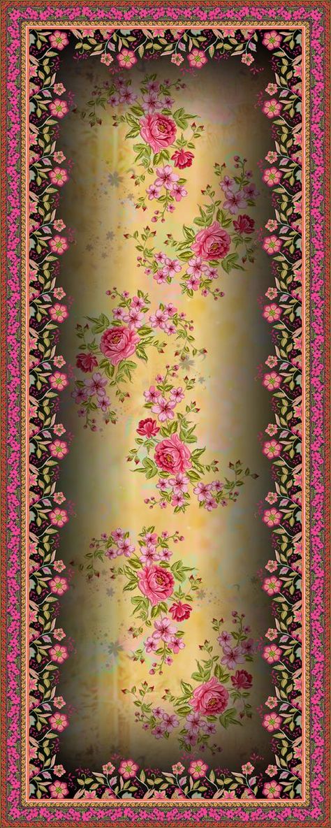 Dupatta Digital Dupatta Designs Ideas, Duppattas Designs Ideas, Digital Print Dupatta, Dupatta Design, Flower Png Images, Bracelets Tutorial, Design Pattern Art, Floral Textile, 360 Design