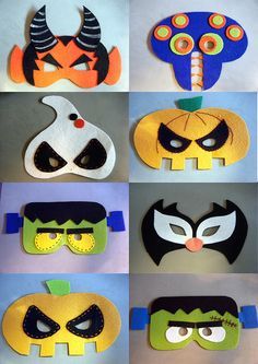 máscaras Antifaz Halloween, Halloween Barn, Felt Masks, Dekorasi Halloween, Do Crafts, Mascaras Halloween, Crafts And Activities For Kids, Halloween Crafts For Toddlers, Kid Friendly Halloween