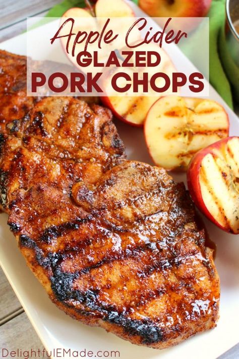 Pork Chops In Apple Juice, Fall Pork Chop Recipes Easy, Pork Chop Recipes Apple Cider, Grilled Apple Pork Chops, Best Grilled Recipes, Healthy Grilled Pork Chop Recipes, Pork Chop Recipes Bbq Grilled, Pork Chops Apple Cider, Pork Chop Recipes With Fruit