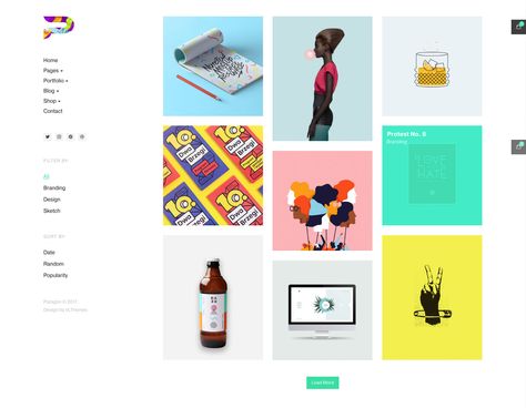 Colorful Portfolio, Wordpress Portfolio, Portfolio Theme, Web Portfolio, Website Portfolio, Graphic Design Website, Create Logo, Project Portfolio, Portfolio Presentation