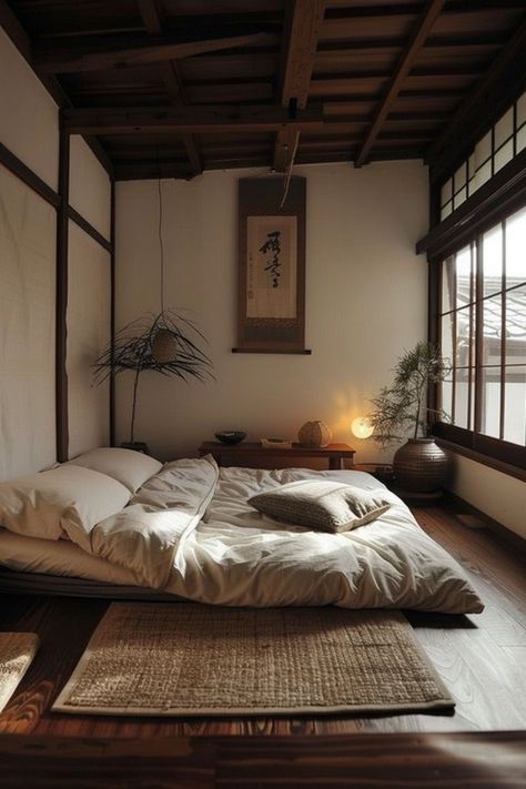 Top Bedroom Ideas, Japanese Inspired Bedroom, Japanese Style Bedroom, Minimalist Bedroom Ideas, Bedroom Ideas For Small Rooms, Japanese Bedroom, Small Bedroom Ideas, Japanese Interior, Minimalist Room