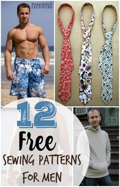 12 Free Sewing Patterns for Men- Looking for sewing patterns for men? Here are some great free sewing patterns that include men's clothing and accessories. Sewing Patterns For Men, Mens Sewing Patterns, Sewing Men, Diy Gifts For Men, Trendy Sewing Patterns, Sewing Machine Feet, Free Sewing Patterns, Sew Ins, Trendy Sewing