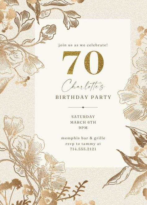 70 Birthday Invitations, 70 Birthday Invitation Ideas, 70th Birthday Invite, Birthday Invitation Design, 70 Birthday, Birthday Invitation Card Template, 70th Birthday Invitations, Invitations Ideas, Greetings Island