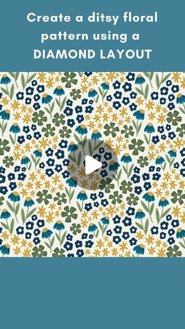 Jasmine Hnatkova on Instagram: "Here’s a more detailed look at designing a ditsy floral pattern in Procreate using the diamond method. I love ditsy florals and often use them as secondary or coordinating prints in my collections.
•
Create your template using quadrant symmetry. Then on a new layer sketch your flowers mainly within the diamond shape. If it overlaps a bit it’s fine! You can test how it looks as many times as you like by duplicating the layer four times and dragging them to each corner.
•
When you’re happy with how it looks draw your final version on a new layer using your sketch layer as a base. Let me know how you get on! 😀
•
I’ve also just published a brand new blog post - ‘5 lessons learned from my first year on Spoonflower’. If you’re new to the platform or wondering whe Ditsy Pattern Design, How To Make Patterns In Procreate, Procreate Seamless Pattern Tutorial, Pattern Making Procreate, Pattern In Procreate, How To Make Repeat Pattern Procreate, Ditsy Pattern, Ditsy Floral Pattern, My First Year