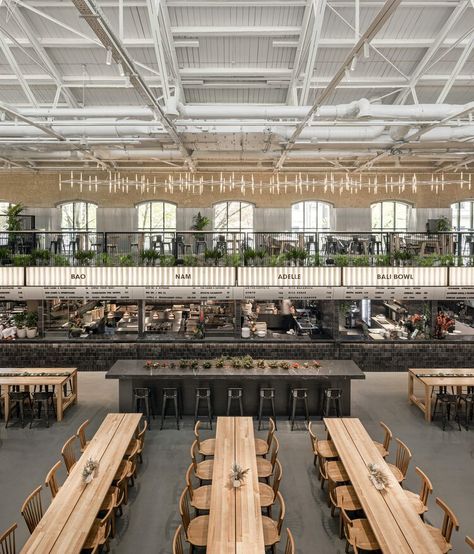 Brewery Interior, Food Court Design, Lounge Inspiration, Backless Mermaid Wedding Dresses, Wedding Dresses Long Sleeve, Food Park, Food Hub, Industrial Architecture, Food Stands