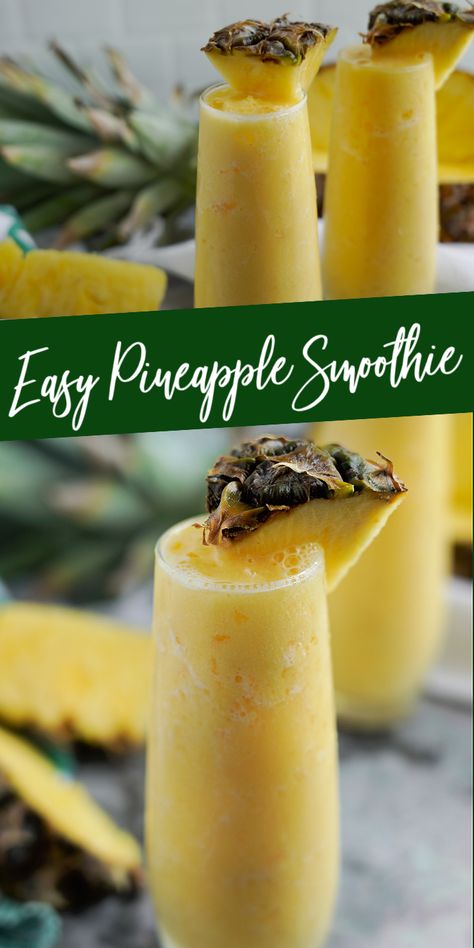 Healthy Soomthies, Pineapple Juice Smoothie, Pineapple Yogurt Smoothie, Smoothie Recipe With Yogurt, Healthy Smooties, Pineapple Yogurt, Frozen Fruit Smoothie Recipes, Pineapple Breakfast, Smoothie With Yogurt