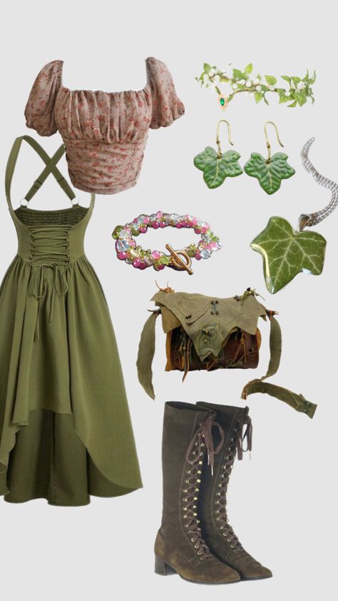 Day 28: Plants #leaves #fairy #fae #ivy #100daychallenge Ren Faire Outfits, Cottagecore Outfit, Fairy Outfit, Fair Outfits, Plants Leaves, Fest Outfits, Earthy Outfits, Fairy Clothes, Clothing Design Sketches