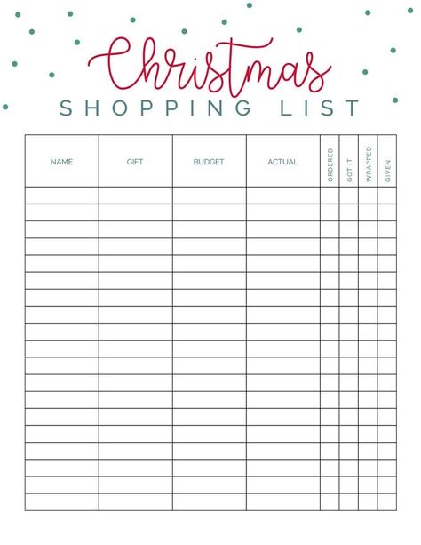 Christmas Wishlist For Teens, Christmas Shopping List Printable, Money Planning, Budget Christmas Gifts, Budget List, Christmas Budget, Budget Christmas, Christmas Shopping List, Printable Shopping List