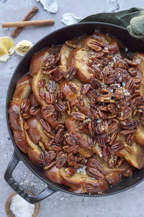 Pecan Pie French Toast, French Toast Cereal, Fluffy French Toast, French Toast Bites, Butter Corn, Challah French Toast, Easy Custard, Brown Sugar Butter, Favorite Holiday Desserts