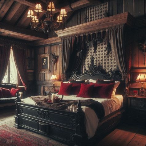 Goth Bedroom Ideas, Minimalist Bed Frame, Men Bedroom, Goth Bedroom, Masculine Bedroom, Western Bedroom, Minimalist Bed, Moody Bedroom, Dark Bedroom