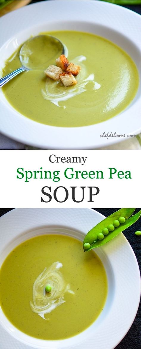 Green Peas Recipes, Peas Soup, Green Pea Soup, Breakfast Vegetarian, Spring Peas, Gluten Free Recipe, Pea Recipes, Vegan And Gluten Free, Pea Soup