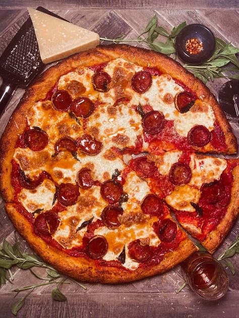 Spicy Sopressata Pizza with Hot Honey Pizza With Hot Honey, Hot Honey Pizza, Homemade Hot Honey, Apple Dessert Pizza, The Practical Kitchen, Chili Pizza, Confessions Of A Fit Foodie, Feta Pizza, Perfect Homemade Pizza