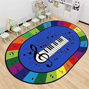 Children'S Music Area Rugs, 6x8ft, Black and White Piano Keys Musical Instrument Rugs, Music Classroom Rugs, Suitable For Girls and Boys Bedrooms, Game Room Decorative Rugs,Non-Slip and Washable Black And White Piano, Classroom Rugs, Classroom Wishlist, Music Classroom Decor, White Piano, Music Lessons For Kids, Classroom Rug, Childrens Music, Childrens Rugs