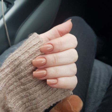 Brown Acrylic Nails Square, Warm Nude Nails, Warm Brown Nails, Tan Fall Nails, Toenails Colors, Gel Nails Brown, Square Nails Short, Acrylic Nails Square, Brown Acrylic Nails